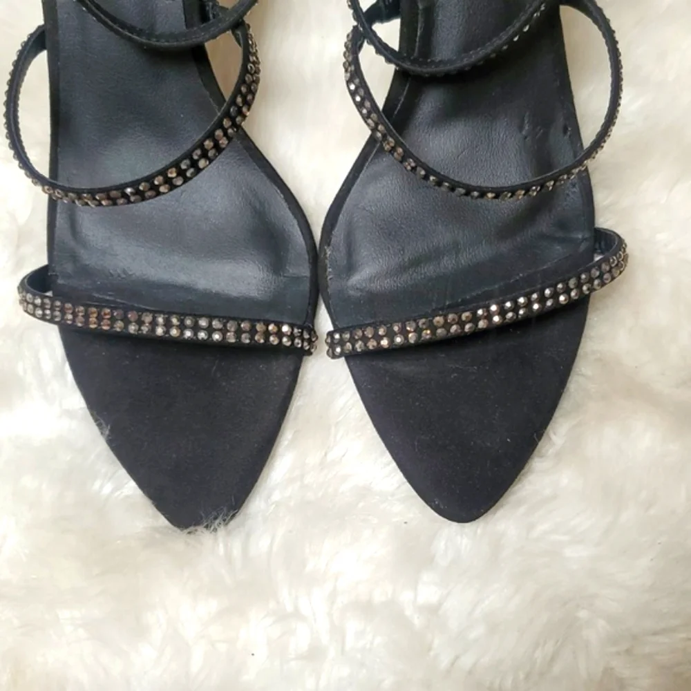 Topshop Elegant Black Rhinestone Studded Heels EU Size 27/ US 6.5